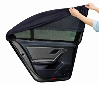 Produktbild von Auto Sonnenblende Heckscheibe 2er Set Schwarz Universal Vollfenster Hitzeschutz 100x50 cm