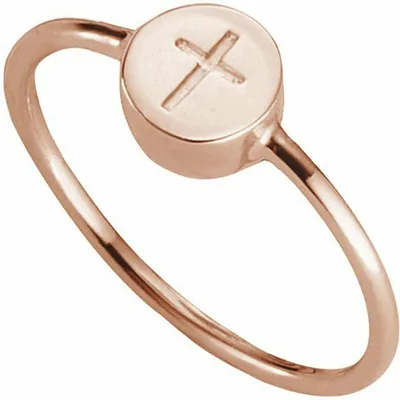 Produktbild von cai Ring 925/- Sterling Silber rotvergoldet Kreuz