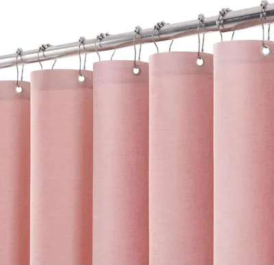 Image de Rideau de douche Ensemble de lin Anti-moisissure Imperméable 182x182cm Rose