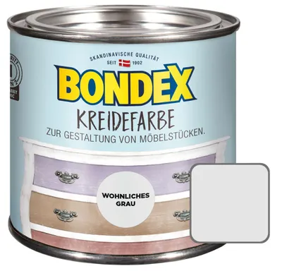 Produktbild von Bondex Kreidefarbe 500 ml wohnliches grau