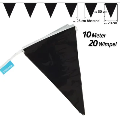 Produktbild von Goodymax® Wimpelkette 10 m Schwarz