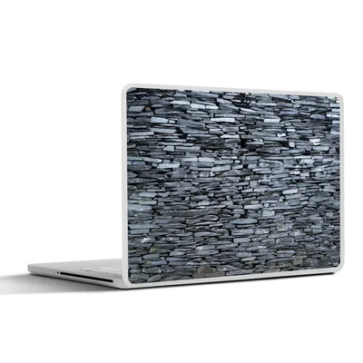 Produktbild von MuchoWow® Laptop Aufkleber Sticker Cover Grau gefärbte Steinmauer 36.5x27.5 cm - Laptop-Sticker