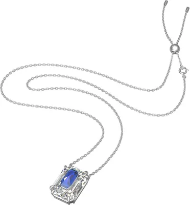 Produktbild von Swarovski Damen Swarovsk Chroma Halskette Oktagon-Schliff, Blau, Rhodinierti 5600625