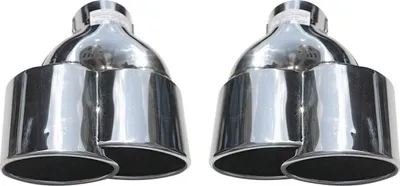 Image de Pot d'échappement chromé 190*80 acier inoxydable argenté droite et gauche 2 pcs