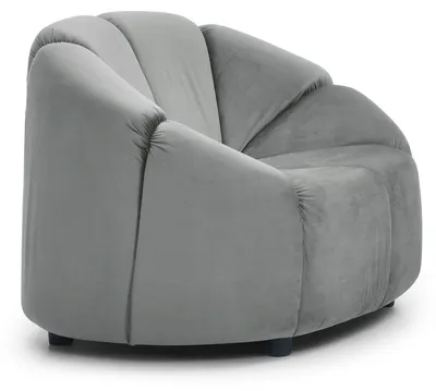 Image de MENZZO Fauteuil design arrondi Sidonie Velours Gris