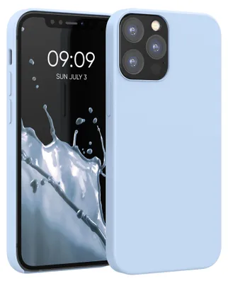 Produktbild von kwmobile Handyhülle für iPhone 12 Hülle / iPhone 12 Pro Hülle - Silikon Handy Case - weiche Oberfläche - kabelloses Laden - Hellblau matt