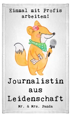 Produktbild von Mr. & Mrs. Panda Handtuch Journalistin Leidenschaft - Weiß - Geschenk, Gästetuch, Witzig, frottierhandtuch, Spruch, Kleines, gäste wc, Ausbildung, Studium, Klein
