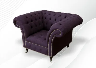 Produktbild von Chesterfield Sessel Textil Sofa Stoff Couch Sofas Couchen Club Lounge Lila Neu