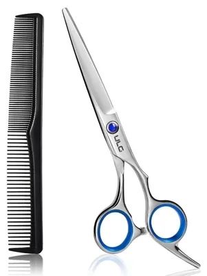 Immagine prodotto di Forbici professionali per capelli, 16,5 cm, destre, acciaio inossidabile giapponese, rettificate a mano, colore blu