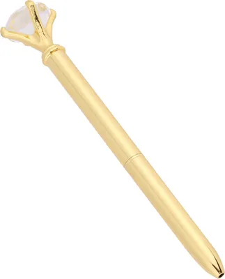 Image de Stylo à bille métallique avec décoration en strass, cadeau, papeterie, fournitures de bureau (doré)