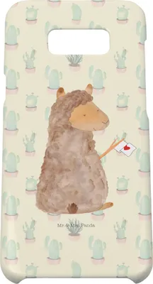 Produktbild von Mr. & Mrs. Panda Samsung Galaxy S8 plus Handyhülle  Alpaka Fahne - Kaktus Grün - Geschenk, Lama, Cover, Handy Case, Lamas, Alpakas, Liebe, Hülle
