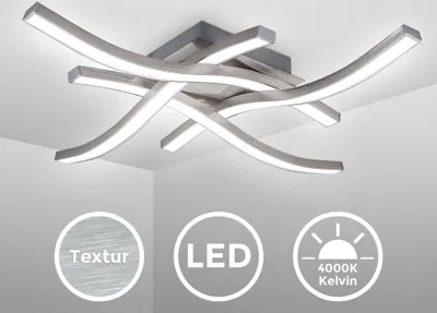 Produktbild von Deckenleuchte 42,5x42,5 cm - 17,2W, 1800lm, LED, neutralweiß, matt-nickel