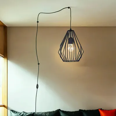 Produktbild von Hängeleuchte mit Stecker Kabel Schalter verstellbar L: max. 5,5 m XXL Wieß E27 Pendelleuchte Wohnzimmer Hängeleuchte