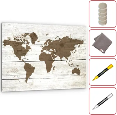Zdjęcie produktu dla Obraz szklany MAPA JASNA 60x40 cm + zestaw akcesoriów GRATI