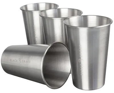 Produktbild von Camping Becher Edelstahl 4er Set 500 ml Outdoor Trinkbecher