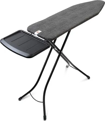 Produktbild von Famanu Bügelbrett mit verstellbarer Arbeitshöhe - Denim Schwarz, extra breit (124 x 38 cm)