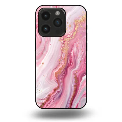 Produktbild von Smartphonica Handytasche passend für iPhone 14 Pro mit Marmordruck - TPU Rückendeckung Fall Marmor Design - Pink