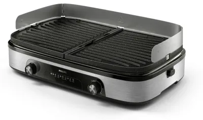 Produktbild von Philips Tischgrill 5000 Series, 2400W, 2 wendbare Heizplatten, Maifan-Steinbeschichtung (HD6222/90)