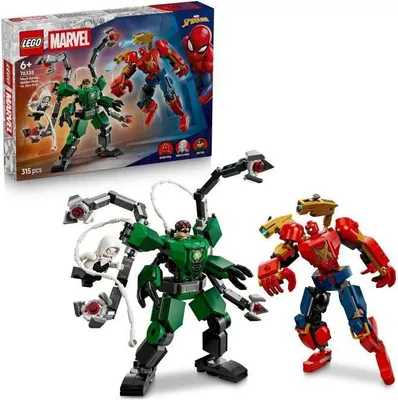 Produktbild von LEGO Marvel Spider-Man vs. Doctor Octopus Roboter Kampf, 2 bewegliche Roboter, 3 Minifiguren, Spielzeug ab 6 Jahren