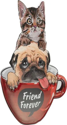 Immagine prodotto di Moritz segno di latta Amico per sempre cane e gatto 38 x 55 vintage retro nostalgia decorazione in metallo