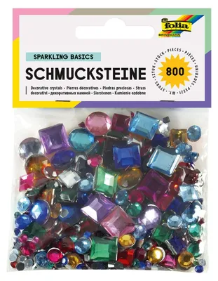 Produktbild von Ziersteine Bastelsteine Acrylsteine - ca. 800 Stück - Rund und quadratisch - Verschiedene Größen und Farben