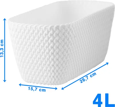 Zdjęcie produktu dla Doniczka Ogrodowa Skrzynka 29,7 Cm Donica Dekoracyjna Do Domu Biała