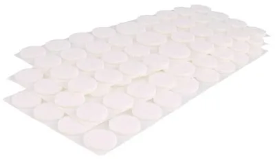 Produktbild von WAGNER Filzgleiter Pack 105tlg. - Pads 96x Ø 22 x 3 mm & 9x Ø 35 x 3 mm, selbstklebend, weiß - 15177999