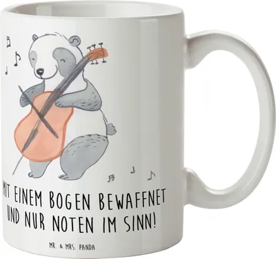 Produktbild von Mr. & Mrs. Panda Kaffeetasse Violoncello Magie - Weiß - Geschenk, cappuccinotasse, Tasse, Profis, Lernen, Bogen, Pott, Anfänger, Kaffeebecher, Streichinstrument, Musik