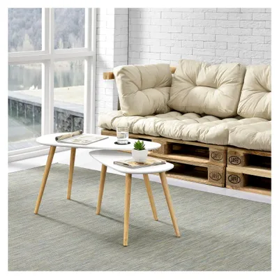 Produktbild von Couchtisch Set Beistelltisch 2er Set Weiß MDF/Kiefernholz