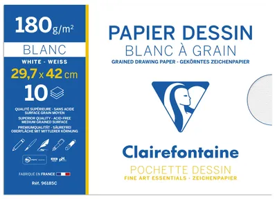 Obrázok produktu pre Clairefontaine 3329680961850, Umelecký papier, 180 g/m², 12 listy