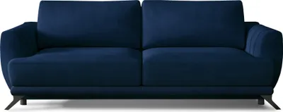 Produktbild von Sofa mit Schlaffunktion und Bettkasten, Couch für Wohnzimmer, Schlafsofa Federkern Sofagarnitur Polstersofa Wohnlandschaft mit Bettfunktion - Sigma Dunkelblau (MONOLITH77)