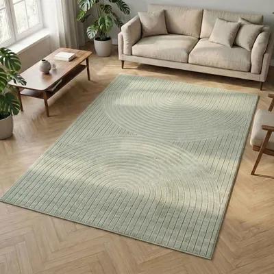 Image de Carpetsale24 Tapis d’Extérieur Design Boho Moderne Effet 3D Résistant aux UV Idéal pour Terrasse Salon et Cuisine, Taille: 140x200 cm