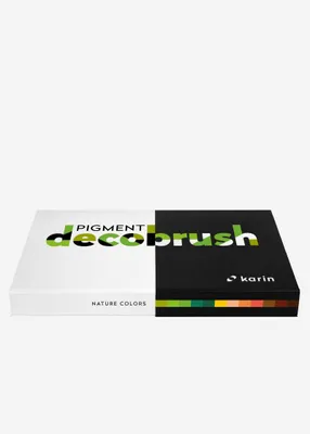 Produktbild von karin Pigment Decobrush, Braun, Kupfer, Gold, Grün, Limette, Pfirsich, Rot, Mehrfarbig, 12 Farben, Rund, Junge/Mädchen, Box