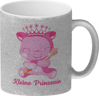 Produktbild von Kleine Prinzessin Glitzer-Kaffeebecher mit niedlichem Schweinchen