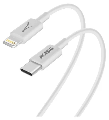 Immagine prodotto di Akashi, cavo USB-C / Lightning 20W con ricarica e sincronizzazione rapida, bianco