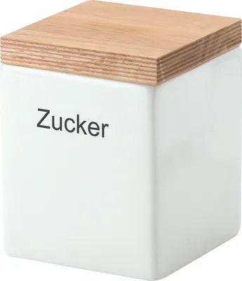 Produktbild von CONTINENTA Vorratsdose Keramik 800ml, weiß 10x10x12,5 cm 3912 4017167391205 Vorteilset – 2 Stück – inkl. 4 Edelstahl-Trinkhalme