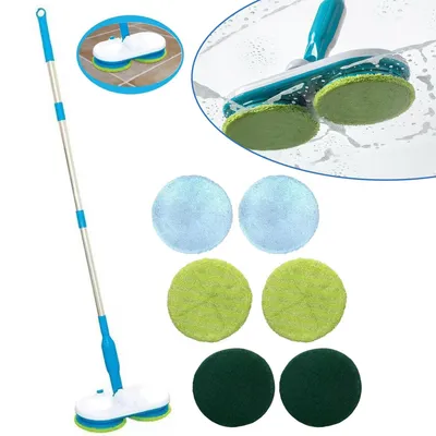 Produktbild von Kabelloser Elektrischer Wischmopp mit Doppelrotation Köpfen, für Trocken- und Nassreinigung, inklusive 6 Wechselpads für alle Bodenarten