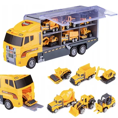 Produktbild von STILVORA LKW Spielzeug Auto Kinder, Spielzeug Transportfahrzeug, Baufahrzeug Spielzeug, Spielzeug Bagger und Bulldozer,Kinder Baustellenfahrzeug Set