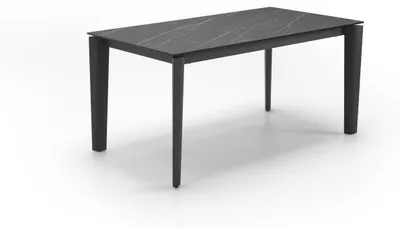 Image de Meuble TV Tito en pierre fossilisée d'agate blanche, structure en contreplaqué marine renforcé et résine - Finition beige 130 cm