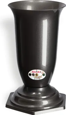 Image de KADAX Vase funéraire en plastique "Sorano", Vase de cimetière, Vases, Vase de cimetière avec insert, graphite, 29 cm