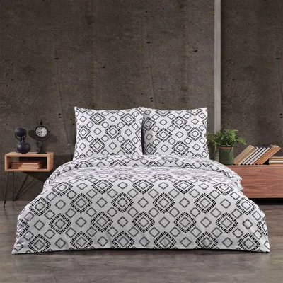 Produktbild von Buymax® Bettwäsche Bettbezug 155x220 cm, Kopfkissenbezug 80x80 cm 2 teilig Deckenbezug Set aus 100% Baumwolle Biber Flanell Winter mit Reissverschluss