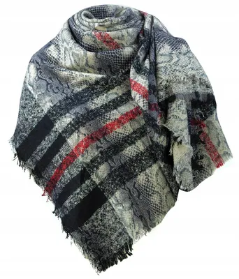 Produktbild von Agrafka 11327-0 Damen Schal mit Tierprint und Fransen