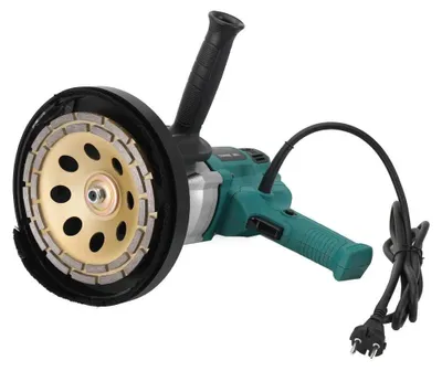 Image de Ponceuse à béton - Ponceuse murale et polisseuse - 2600 W - 220 V 50 Hz - Pour le béton et les blocs de ciment - Ponçage grossier et polissage - Haute performance