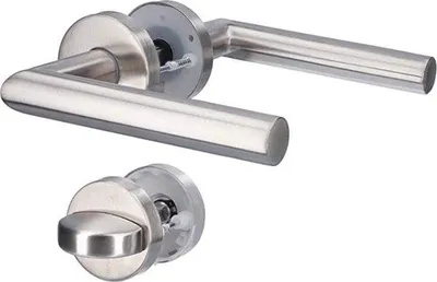Produktbild von Famanu Türbeschlag Türgriff Edelstahl - für Toiletten/Badezimmertüren