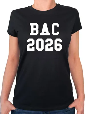 Produktbild von Huuraa Damen T-Shirt BAC 2026 Abschluss Frankreich M Black Bio Baumwolle Fairtrade Damenshirt Geschenkidee