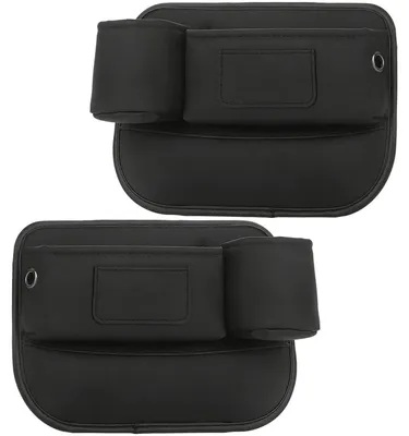 Immagine prodotto di Organizzatore per auto, 2 pezzi, colore nero, in ecopelle, con portabicchieri