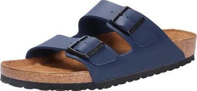 Produktbild von Birkenstock Arizona Pantolette Herren, Blau, EU 39, Normalweite, Birko-Flor, anatomisches Kork-Latex-Fußbett, hautfreundlich, leicht