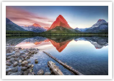 Produktbild von Poster - Poster ohne Rahmen - See Berge Spiegelung - 100x70 cm - Wand Bild - Wanddeko - Wandbilder - Kunstposter - Wandposter - Bilder - Kunstdruck - Wanddekoration - Wandbild - P2XAA100x70-4226