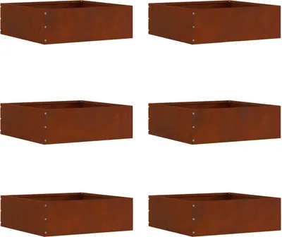 Zdjęcie produktu dla Krawężnik do trawnika 6 pcs Rdzawy 40 x 40 x 13 cm