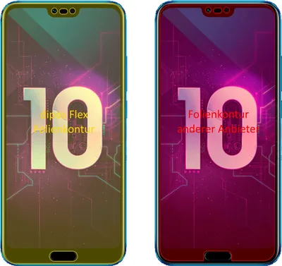 Produktbild von 3x Schutzfolie für Honor 10 Folie, 100% Displayabdeckung, dipos Flex